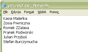 Przykadowy plik z list uczniw